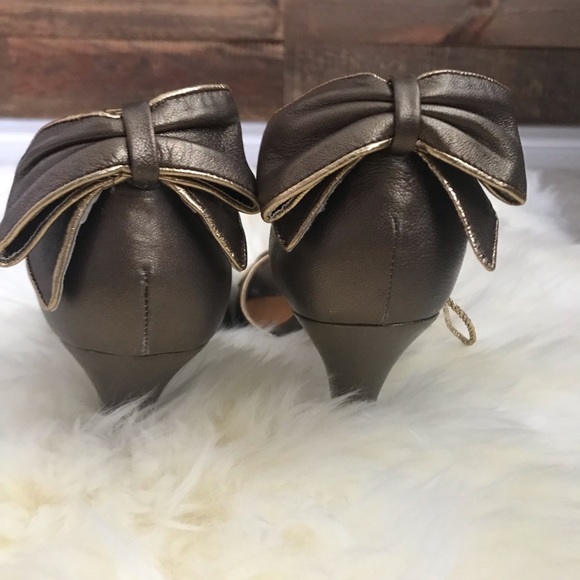 MISS SIXTY Leather Peep Toe Heels w/ Golden Ties - Picture 4 of 7